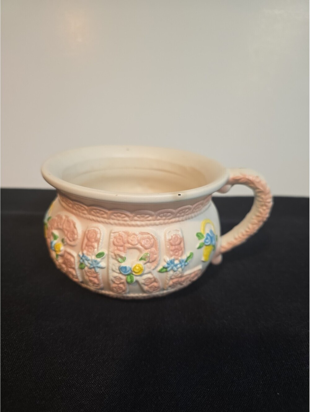 Vintage Napcoware Girl Ceramic Planter Chamber Pot Mug Cup Pastel Nursery Japan